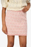 Fendi Pink/White Monogram Knitted Mini Skirts Size 12A