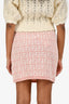 Fendi Pink/White Monogram Knitted Mini Skirts Size 12A