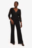Diane Von Fustenberg Black Lace Belted Pantsuit Size 10