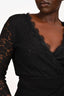 Diane Von Fustenberg Black Lace Belted Pantsuit Size 10