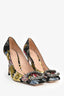 Gucci Black Floral Crystal 'Dionysus' Embellished Square Toe Heels Size 36
