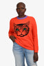 Gucci Orange/Purple Cat Graphic Sweater Size M