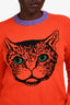 Gucci Orange/Purple Cat Graphic Sweater Size M