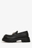 Gucci Black Leather GG Supreme Platform Loafers Size 34.5