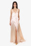 Philosophy di Lorenzo Pink Satin Front Slit Gown Size 40