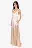 Philosophy di Lorenzo Pink Satin Front Slit Gown Size 40