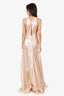 Philosophy di Lorenzo Pink Satin Front Slit Gown Size 40