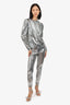 Philosophy di Lorenzo Silver Sequin Long Sleeve Top + Leggings Size 40