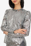 Philosophy di Lorenzo Silver Sequin Long Sleeve Top + Leggings Size 40