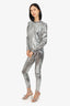 Philosophy di Lorenzo Silver Sequin Long Sleeve Top + Leggings Size 40