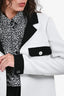 Pre-Loved Chanel™ SS14 White/Black Laser Cut Belted Blazer Size 38