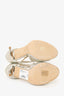 Jimmy Choo Silver Metallic Leather 'Lang' Heels Size 36.5