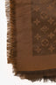 Louis Vuitton Brown Metallic Silk/Wool Monogram Scarf