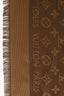 Louis Vuitton Brown Metallic Silk/Wool Monogram Scarf