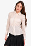 Stella McCartney Cream Silk 'Too Late For Bed' Button Down Top Size 38