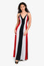 Gabriela Hearst Grey/Black/Red Striped Maxi Dress