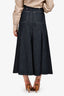 Emilia Wickstead Dark Denim Belted Midi Skirt Size 4