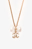 Pre-Loved Chanel™ 2025 Silver Toned CC Resin Bow Necklace