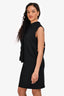 Joseph Black Sleeveless Draped Midi Dress Size 38