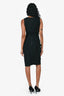 Mugler Black/ White Accent Sleeveless Midi Dress Size 40