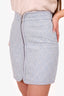 Sandro Blue Jacquard Zip-up Mini Skirt Size 34