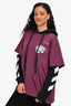 Off-White Maroon/Black T-Shirt Hoodie Size S Mens