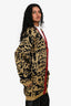 Gucci Black/Gold/Red Metallic Thread Animal Print Boyfriend Cardigan Size XXS