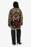 Gucci Black/Gold/Red Metallic Thread Animal Print Boyfriend Cardigan Size XXS