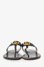 Gucci Black Leather Marmont Thong Sandals Size 37.5 (As Is)