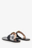 Gucci Black Leather Marmont Thong Sandals Size 37.5 (As Is)
