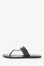 Gucci Black Leather Marmont Thong Sandals Size 37.5 (As Is)