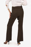 Victoria Beckham Khaki Green Straight Leg Trousers Size 8