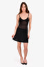 Pre-Loved Chanel Black Knit V-Neck Dress with Bustier Detail Slip Dress Size 34