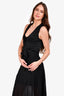 Pre-Loved Chanel Black Knit V-Neck Dress with Bustier Detail Slip Dress Size 34