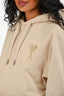Ami Beige Logo Embroidered Hoodie Size M