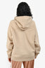 Ami Beige Logo Embroidered Hoodie Size M