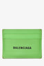 Balenciaga Green Leather Logo Card Holder (As Is)