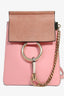 Chloe Pink Leather/Suede Mini Faye Bag