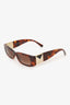 Valentino Brown Frame Rockstud Accents Wayfarer Sunglasses