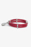Louis Vuitton Red Leather Logo Lock Bracelet