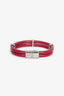 Louis Vuitton Red Leather Logo Lock Bracelet