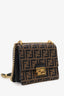 Fendi Brown/Black FF Embossed Leather Kan U Shoulder Bag