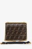 Fendi Brown/Black FF Embossed Leather Kan U Shoulder Bag