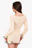 Same Cream/Black Ruffle Trim Long Sleeves Dress Size S
