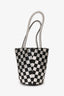 Alexander Wang Black/Silver Checkered Top Handle Bucket Bag