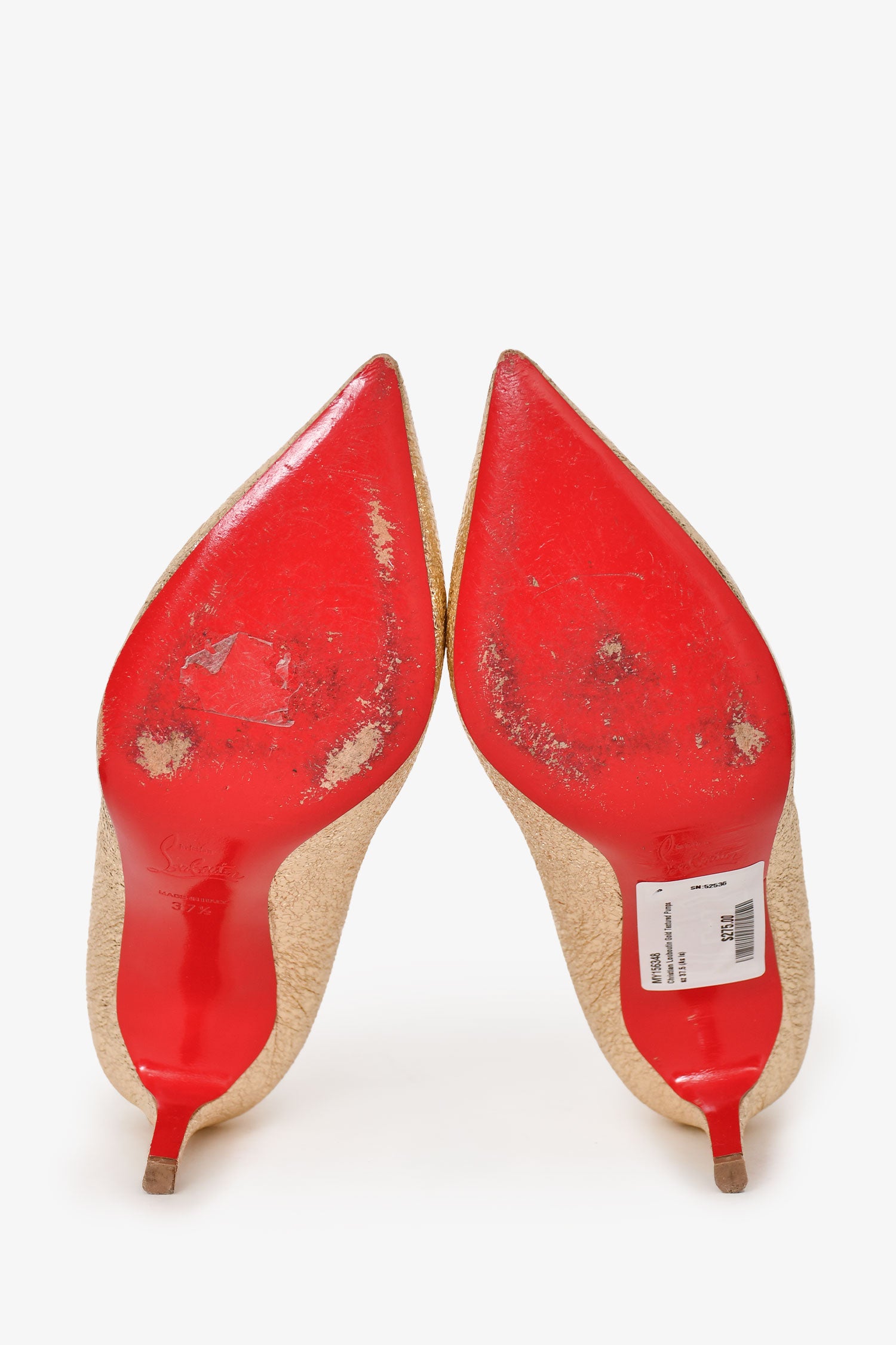Christian Louboutin Gold Textured Pumps Size 37.5 (As Is) – Mine