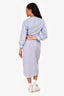 Veronica Beard Blue Cotton Red/White Striped Long Sleeve Midi Dress Size 6