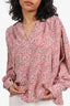 Isabel Marant Pink Silk Floral Print Blouse Size 34