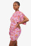 Isabel Marant Pink Floral Print One Shoulder Dress Size 38