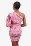 Isabel Marant Pink Floral Print One Shoulder Dress Size 38
